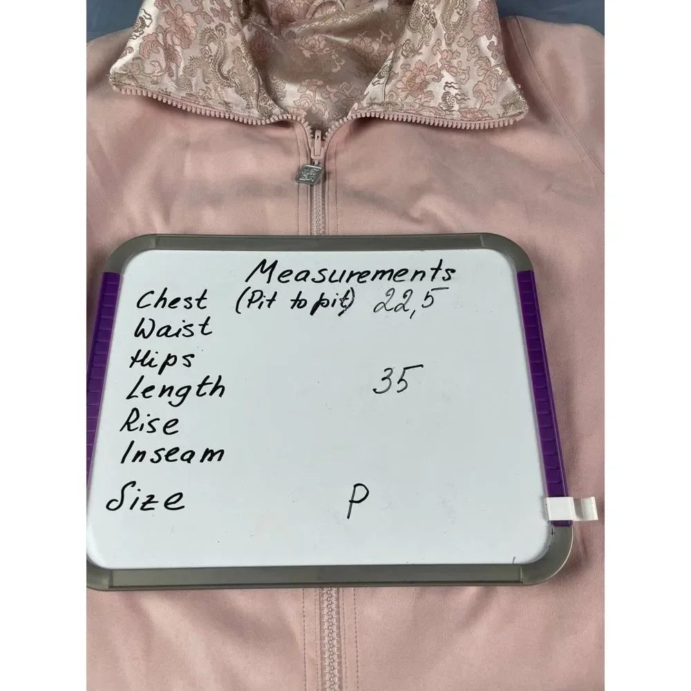 Mycra Pac Life Reversible Full Zip Jacket with Hand Bag Blush Pink Jacquard Sz P - Picture 11 of 11